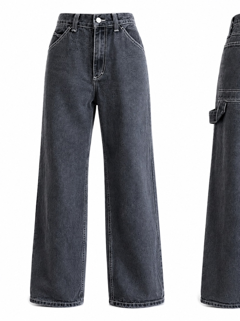 John Galt Charcoal Carpenter Jeans Size Small Wide Leg Y2K